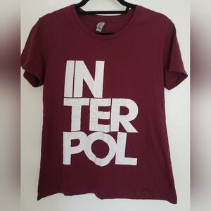 Women's Interpol Burgundy Tee Sz XL